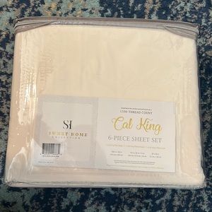Cream cal king sheet set